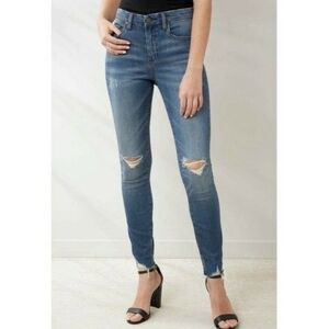 Blank‎ NYC The Bond Mid Rise Skinny Jeans Raw Hem Distressed Size 26